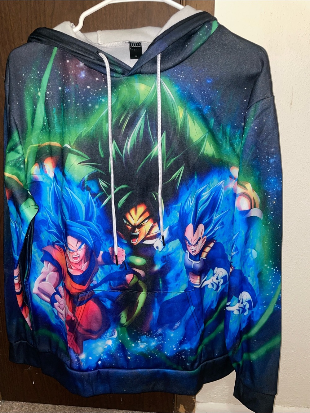 Dragon Ball Z Graphic Hoodie - Blue & Green Super Saiyan Print